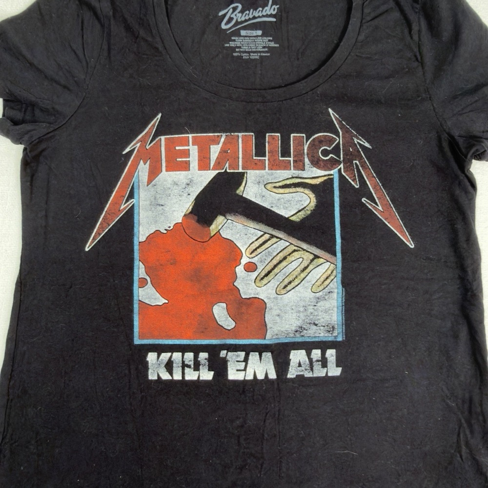 Metallica Kill Em All Womens Size 1X Bravado Kill Em All Band Shirt Short Sleeve - Picture 3 of 6